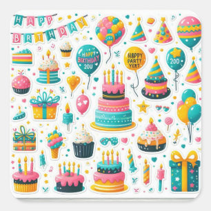 Festive Birthday Sticker Pack"