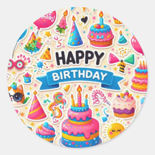 Festive Birthday Sticker Pack: Celebrate in Style"