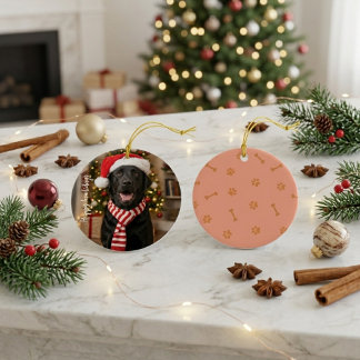 Festive Black Labrador Happy Howlidays Christmas Ceramic Tree Decoration