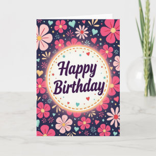 Festive Bloom Birthday Card