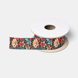 Festive Bloom Elegance Satin Ribbon