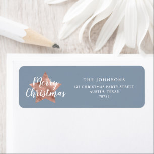 Festive Blue Christmas Return Address