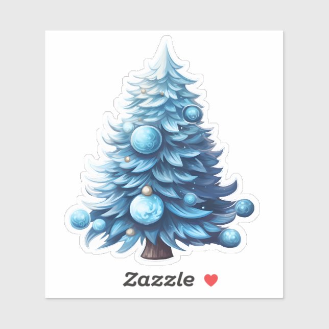 Festive Blue Christmas Tree Decor (Sheet)