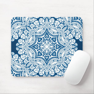 Festive Blue Mandala Mouse Mat