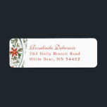 Festive Blue Ribbon and Poinsettia Traditional<br><div class="desc">Send your family and friends holiday cheer by wrapping your Christmas card in this personalised holiday envelope. The front of this white envelope features elegant text along a garland of hand-drawn blue ribbon and red poinsettias while the inside features a blue ribbon pattern printed inside. Traditional fonts keep the design...</div>