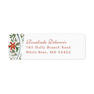 Festive Blue Ribbon and Poinsettia Traditional