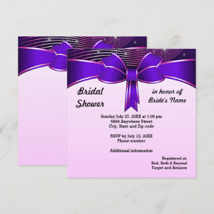 Festive Blue Ribbon Bridal Shower Invitation