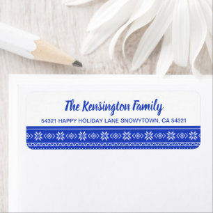 Festive BLue Snowflake Holiday Sweater Pattern