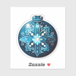 Festive Blue Sticker for Christmas