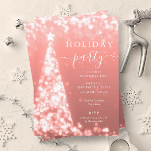 Festive Blush Christmas Tree Company Holiday  Invitation