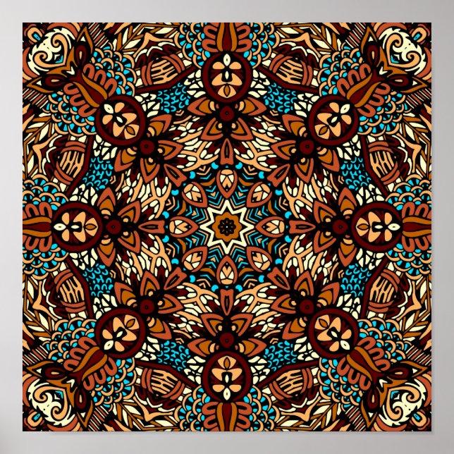 Festive Bohemian Mandala  Poster (Front)