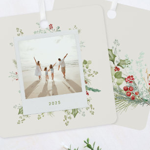 Festive Botanical Craft Christmas Photo Album Metal Tree Decoration