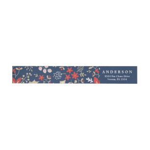 Festive Botantical Holiday Address Wrap Labels