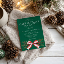 Festive Bow Green Corporate Christmas Party