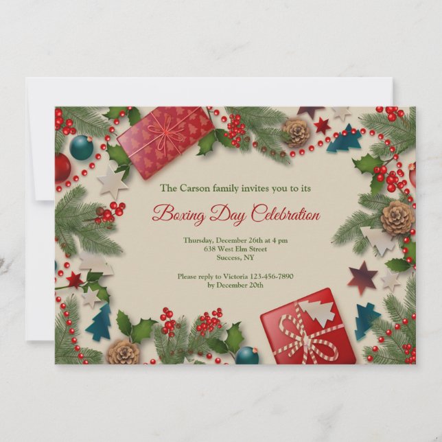 Festive Boxing Day Invitations (Front)