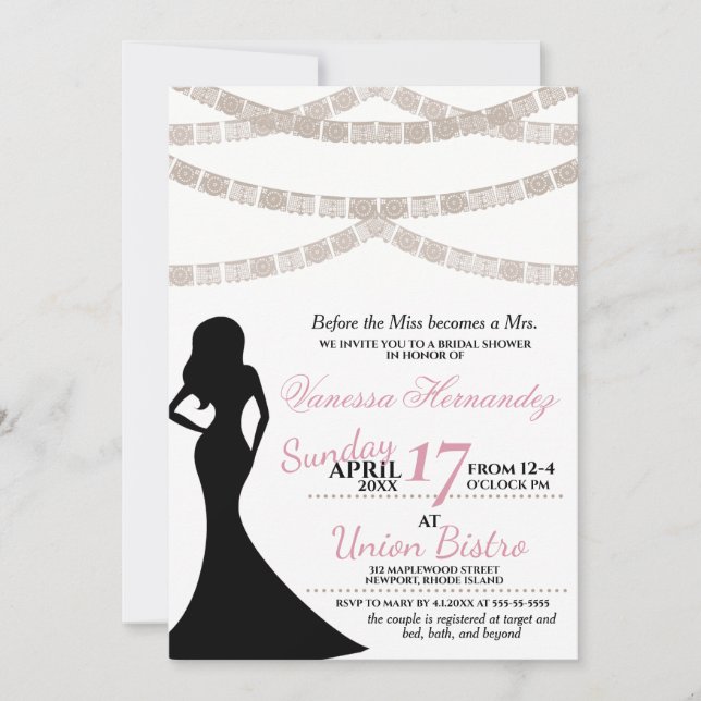Festive Bride Bridal Shower Invitation (Front)