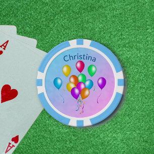 Festive Bright Balloons Multiple Colours Streamers Poker Chips