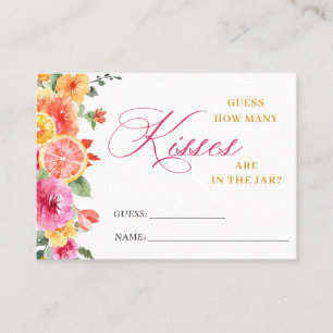 Festive Bright Flower Guess How Many Game Card