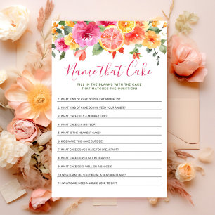 Festive Bright Flowers Citrus Bridal Shower Game