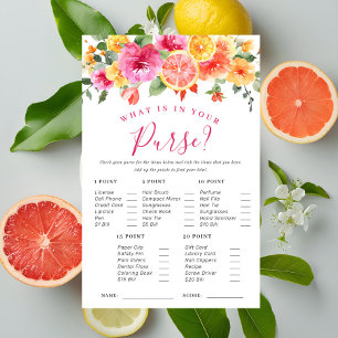 Festive Bright Flowers Citrus Bridal Shower Game