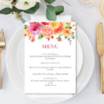 Festive Bright Flowers Floral Citrus Bridal Shower Menu<br><div class="desc">Stylish editable easy to use wedding templates,  more items (invitations,  rsvp,  thank you cards,  stationery & decor) with the same design are available in the store. For further customisation,  please click the "Personalise this template",  then "Edit using Design Tool". If you need help or matching items,  please contact me.</div>