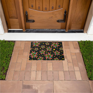 Festive Bright Merry Holiday Star Doormat