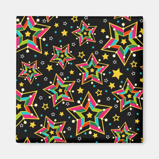 Festive Bright Merry Holiday Star Magnet (Front)