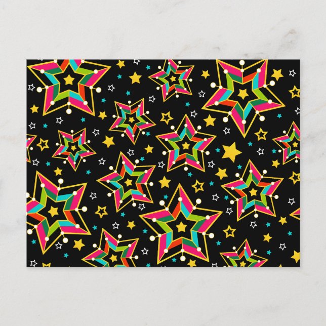 Festive Bright Merry Holiday Star Postcard (Front)