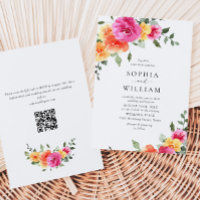 Festive Bright Pink Orange Flowers Wedding