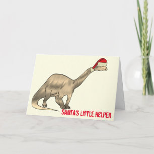 Festive Brontosaurus Santa Funny Dinosaur Slogan Card