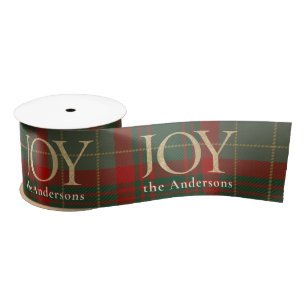 Festive Buffalo Plaid Christmas Satin Ribbon