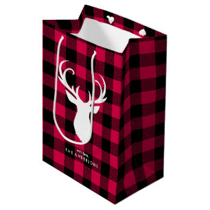 Festive Buffalo Plaid Pattern" Medium Gift Bag