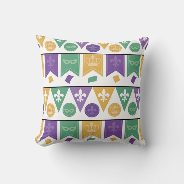 Festive Bunting and Symbols Pattern Cushion (Front)
