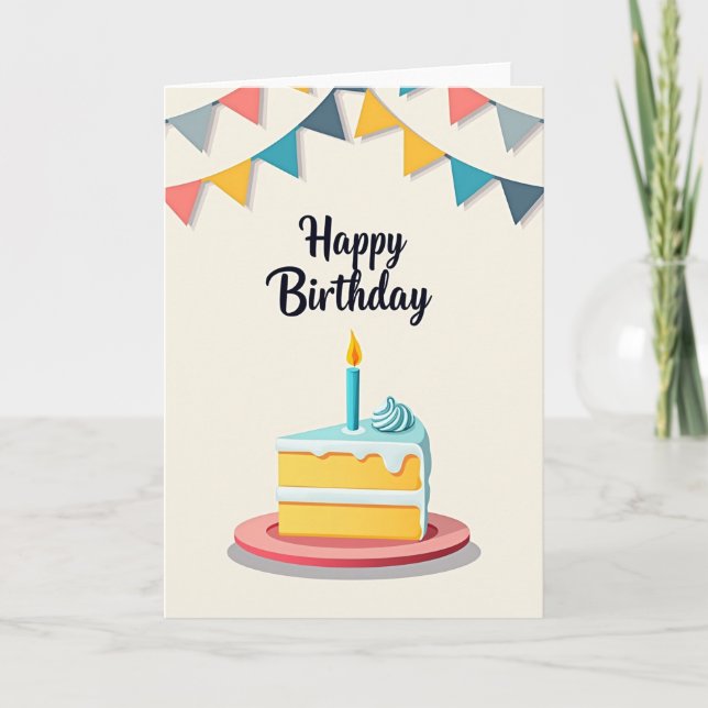 Festive Bunting Birthday Card (Front)