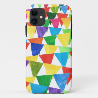 Festive Bunting, Coloured Flags, White Backgroun iPhone 11 Case