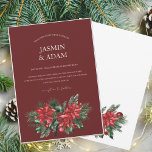 Festive Burgundy Green Winter Christmas Wedding Invitation<br><div class="desc">Festive Burgundy Green Winter Christmas Wedding Invitation - Elegant Foliage in Rustic Evergreen Hues. Embrace the enchantment of the season with our modern Christmas wedding invitation, adorned in the rich and festive colours of red and green. This elegant invitation features delicate foliage accents that evoke the beauty of winter's evergreen...</div>