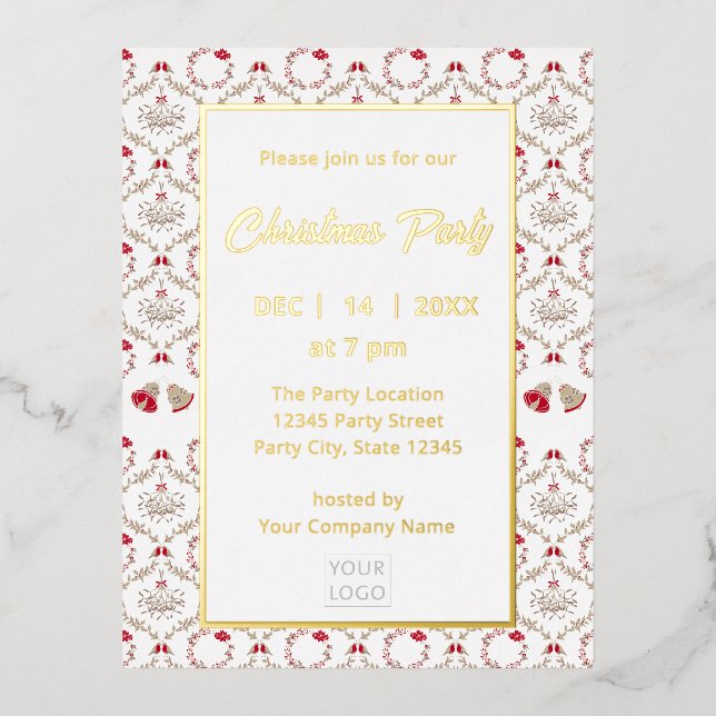 Festive Business Christmas Party Invitation | Foil (Front)