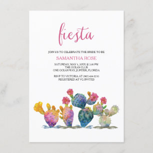 Festive Cactus Bridal Shower Fiesta Invitation