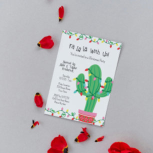 Festive Cactus Christmas Party Invitation