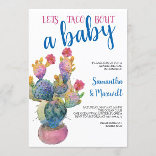 Festive Cactus FIESTA Gender Reveal Invitation