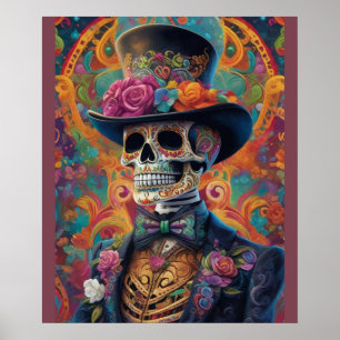 Festive Calaveras Tribute: Sugar Skull Splendor Poster