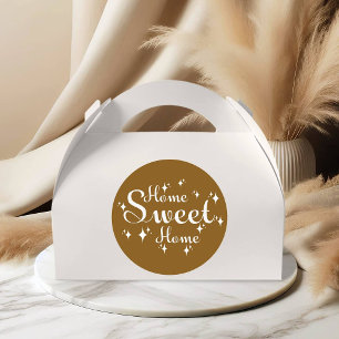 Festive Calligraphy and Stars 'Home Sweet Home' Classic Round Sticker