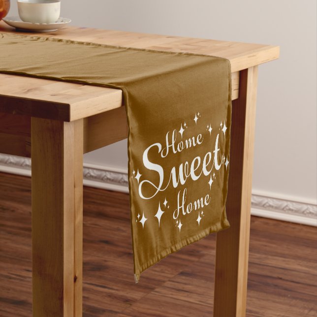 Festive Calligraphy and Stars 'Home Sweet Home' Long Table Runner (In Situ)