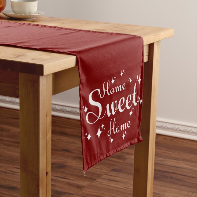 Festive Calligraphy and Stars 'Home Sweet Home' Long Table Runner (In Situ)
