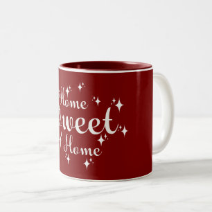 Festive Calligraphy and Stars 'Home Sweet Home' Two-Tone Coffee Mug