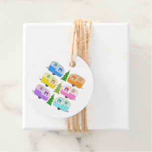 Festive Camper Trailers Retro RVs Christmas Gift Favour Tags