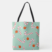 Festive Candy Cane Christmas Tote Bag