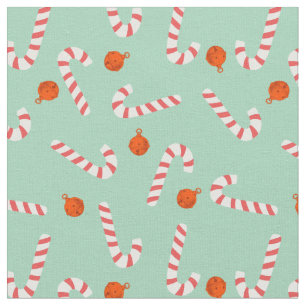 Festive Candy Cane Cotton Fabric