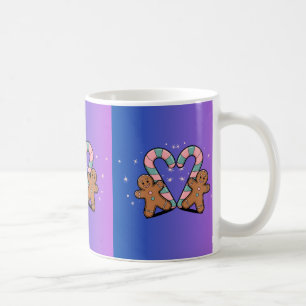 Festive Candy Cane & Gingerbread Holiday Coffee Mug