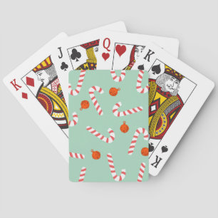 Festive Candy Cane Playing Cards